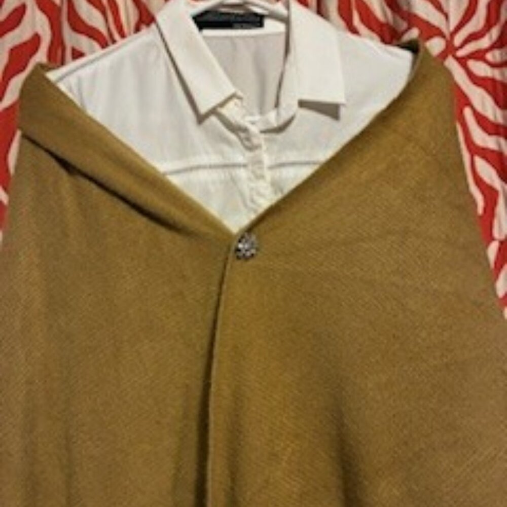 Cozy Tan Wrap by Rikka, one size, wear as a wrap, shawl, oversized scarf stylish